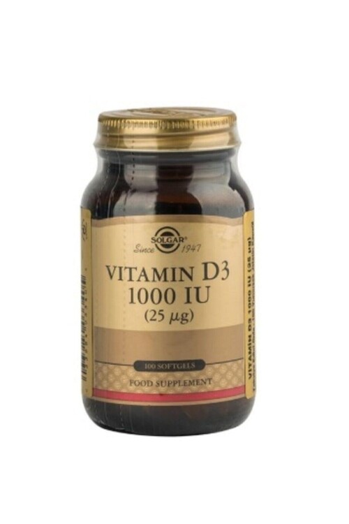 Solgar - Solgar Vitamin D3 Içeren Takviye Edici Gıda 1000ıu Yumuşak 100 Kapsül
