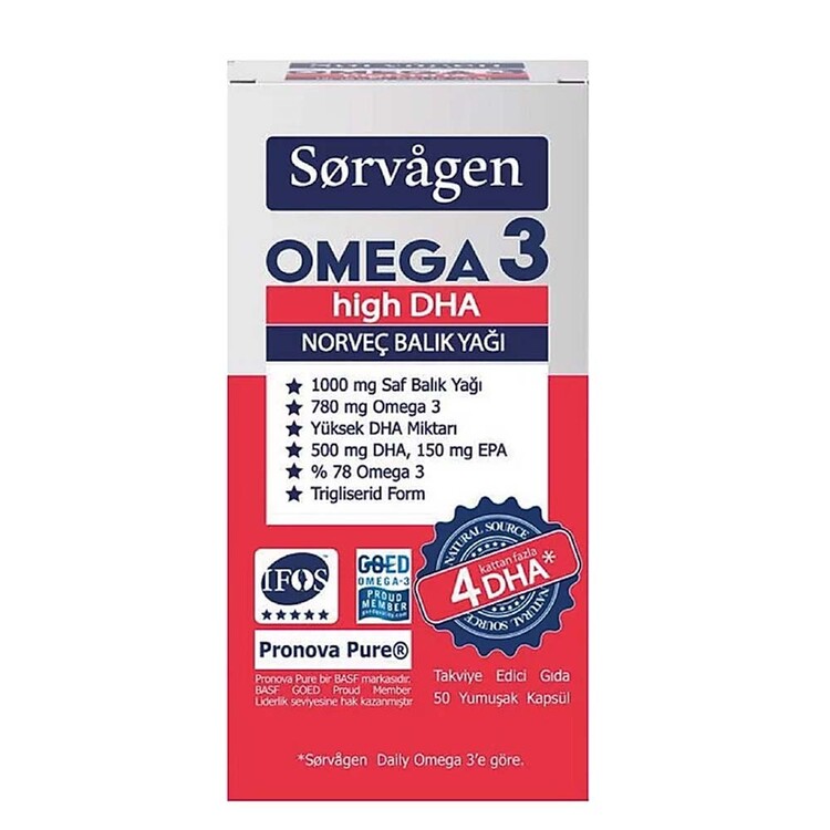 Sorvagen - Sorvagen Omega 3 High DHA Norveç Balık Yağı 50 Kap