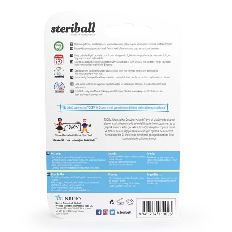 Steriball Toothbrush Protector Turquoise