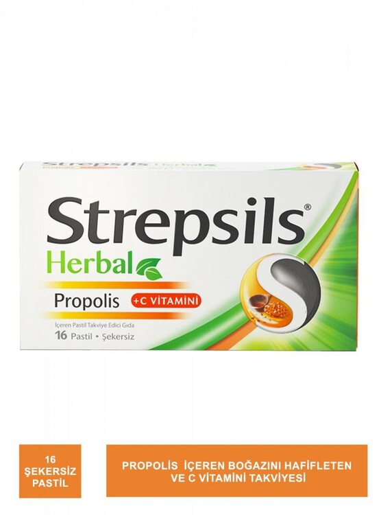 Strepsils - Strepsils Herbal Propolis Aromalı 16 Pastil
