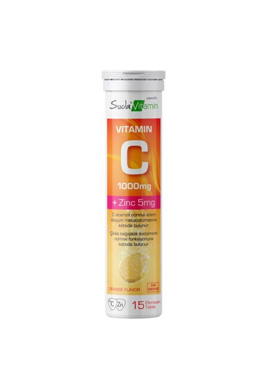 Suda Vitamin - Suda Vitamin Vitamin C Orange 15 Efervesan Tablet
