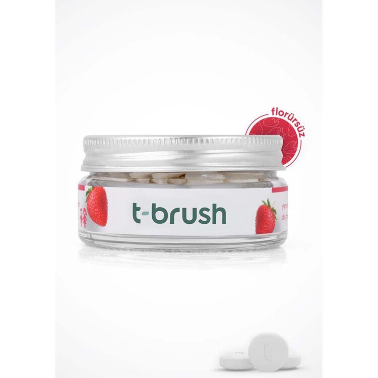 T-Brush Çilek Aromalı Florürsüz Çocuklara Özel Diş