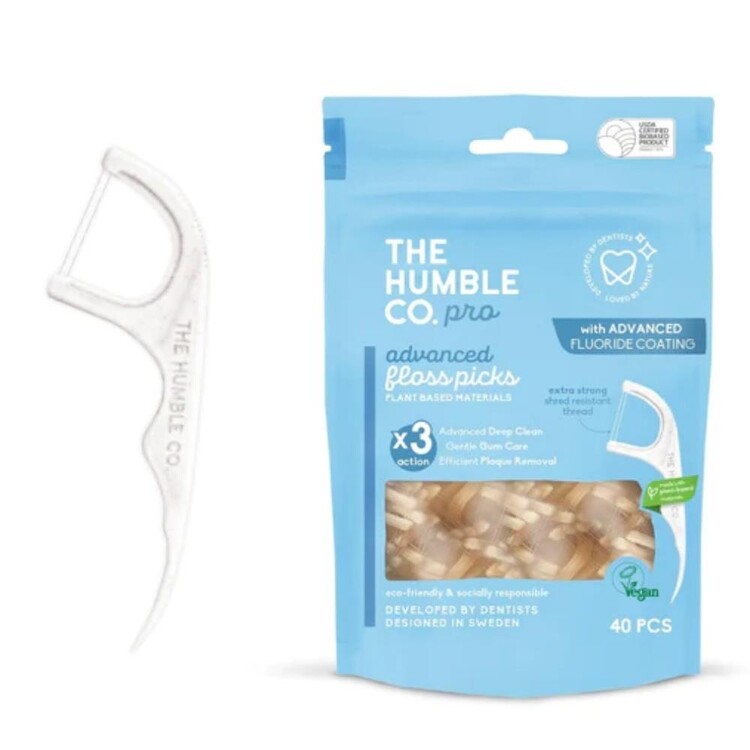 The Humble Co Advanced Floss Picks Pro Line 40 Ade