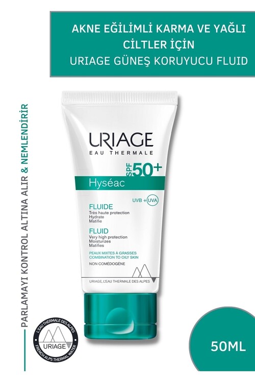 Uriage - Uriage Hyseac Fluide Spf50+ 50 Ml Akne Eğilimli Ka