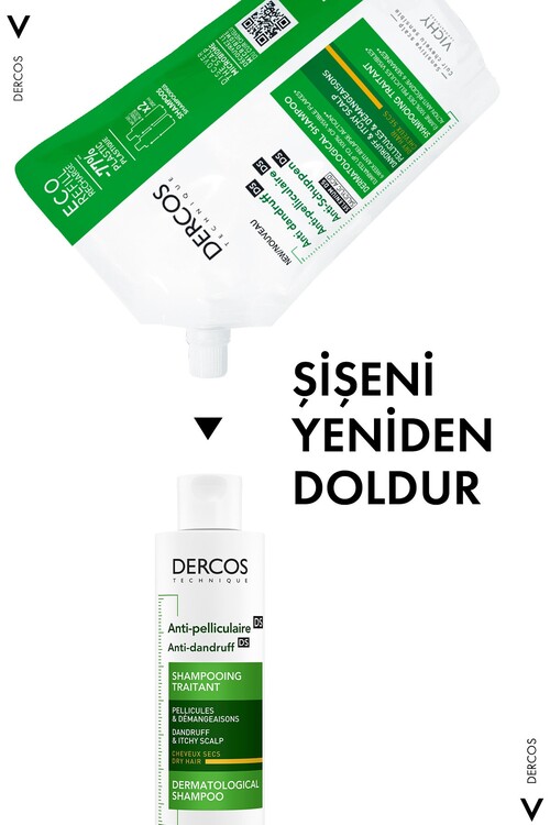 Vichy Dercos Anti Dandruff Kepek Karşıtı Şampuan 500ml - Kuru Saçlar