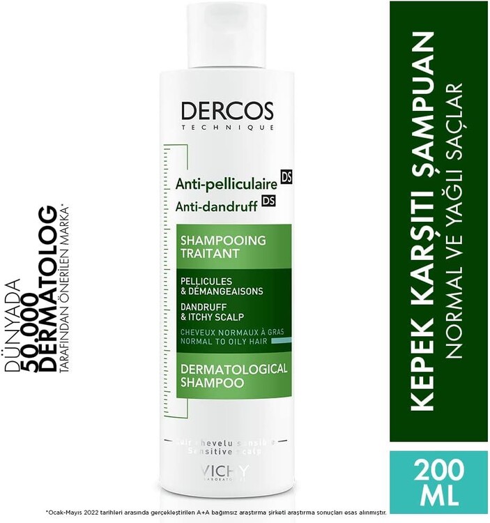 Vichy Dercos Anti Dandruff Kepek Karşıtı Şampuan 200 ml - Normal ve Yağlı Saçlar