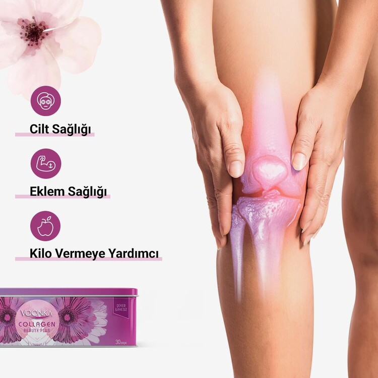 Voonka Yeşil Elma Aromalı Kolajen 30 Saşe x2 (2 Aylık Paket) + Efervesan Tablet Hediyeli!