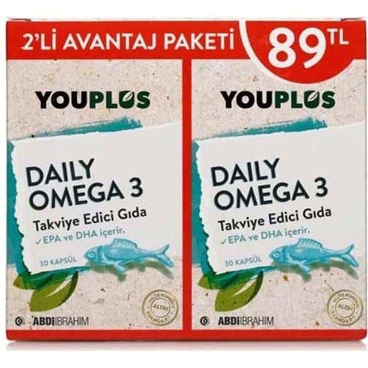 Youplus Daily Omega-3 30 Kapsül - 2 Al 1 Öde