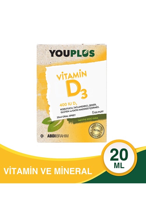 Youplus - Youplus Vitamin D3 400 IU 20 ML Oral Damla