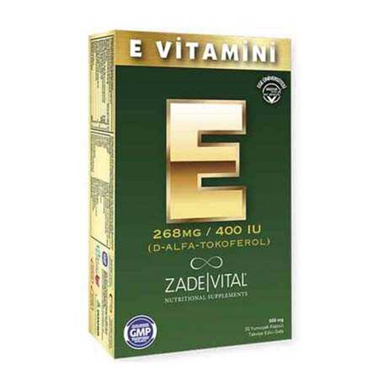 Zade Vital E Vitamini 500 mg 30 Kapsül